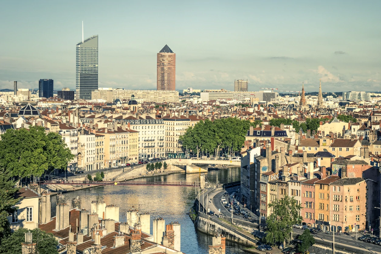 Cliché aérien ville de Lyon