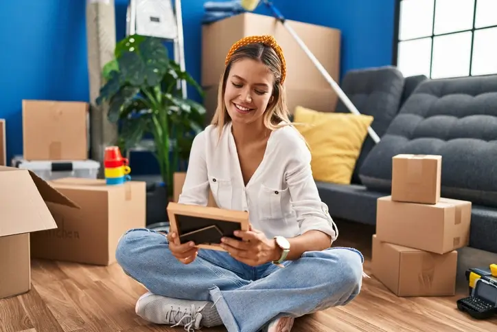 Etudiante intégrant son nouvel appartement étudiant à Clermont-Ferrand